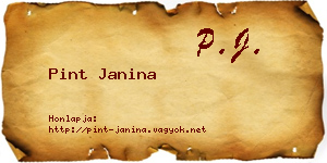 Pint Janina névjegykártya